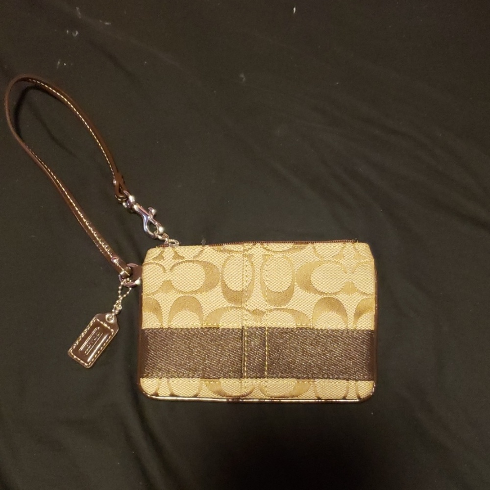Small authentic Brown Coach Wristlet